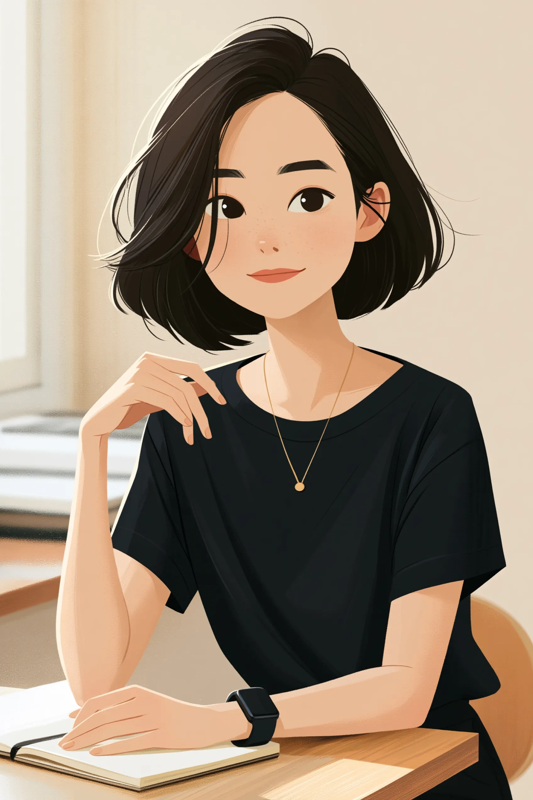 Cartoon avatar of a woman ready to animate with the LemonSlice API